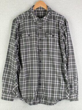 Sitka Shirt Mens Large Green Gray Button Up Long Sleeve Lightweight Wool Blend